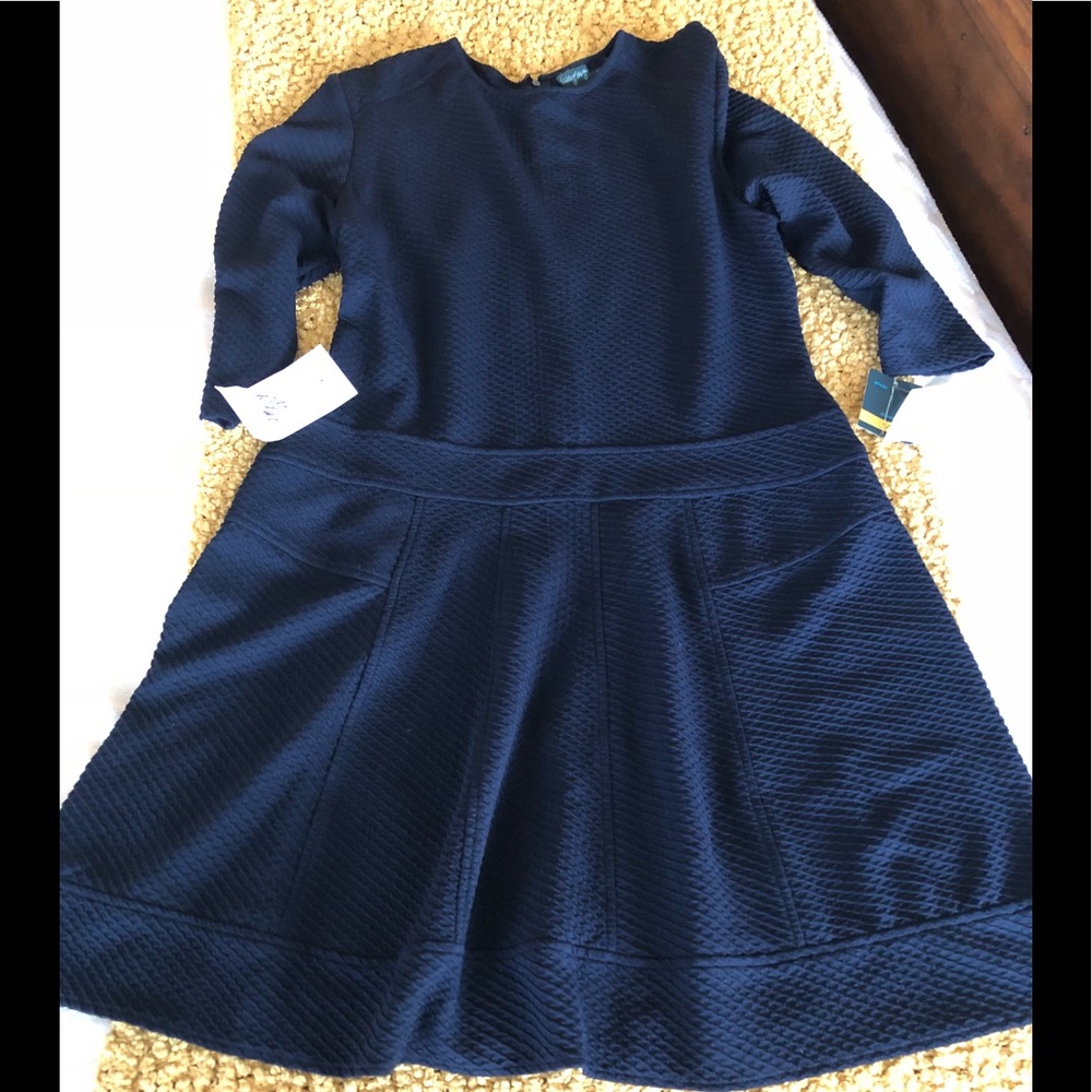 Lord and Taylor Navy Blue Dress
